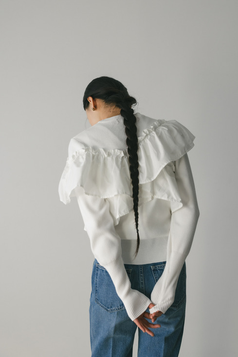 アシンメトリーフリルニットトップ｜STYLEMIXER（スタイルミキサー