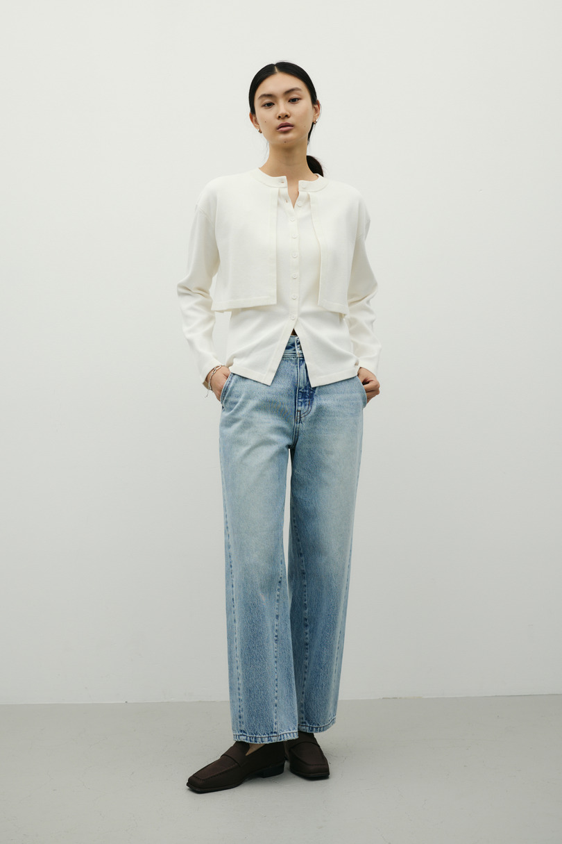 レイヤードニットカーデ 詳細画像 WHT 3