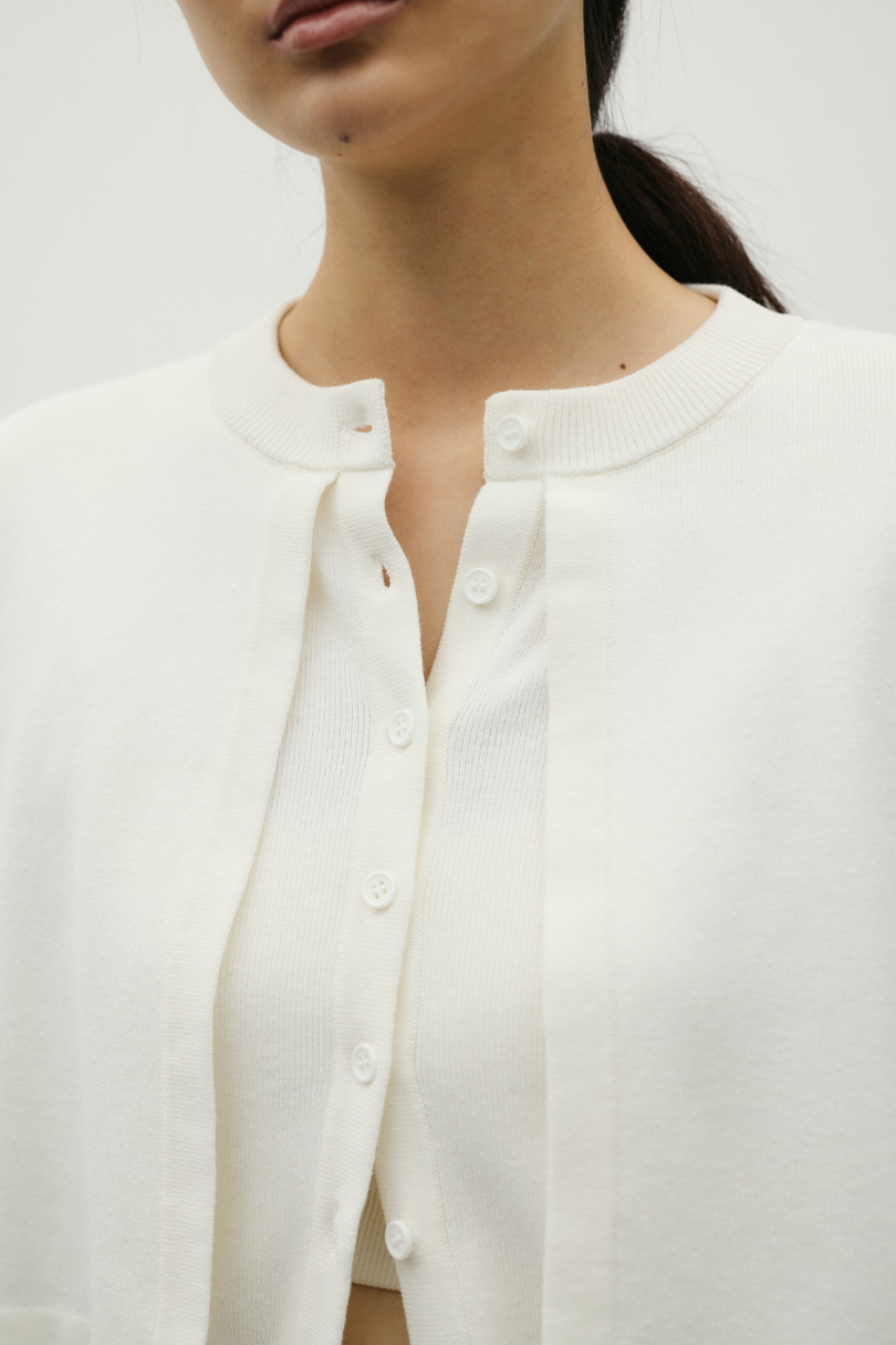 レイヤードニットカーデ 詳細画像 WHT 7