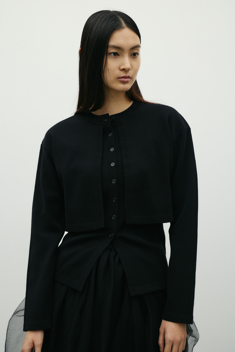 レイヤードニットカーデ 詳細画像 BLK 4