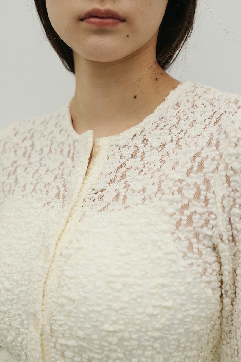 タックショルダーレースカーデ 詳細画像 IVOY 7