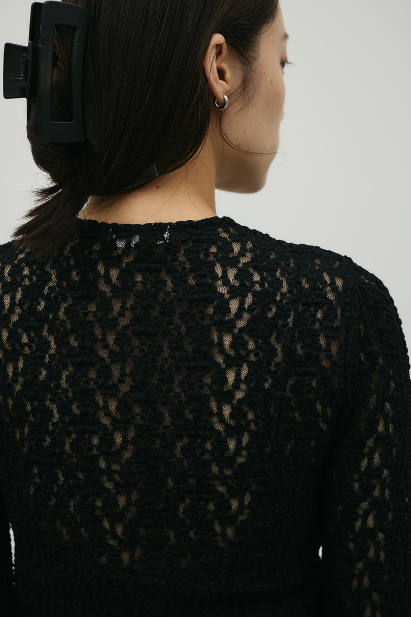 タックショルダーレースカーデ 詳細画像 BLK 10