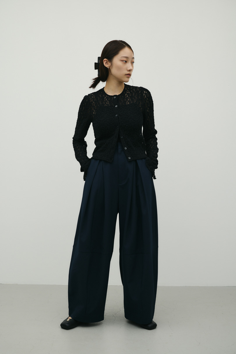 タックショルダーレースカーデ 詳細画像 BLK 2