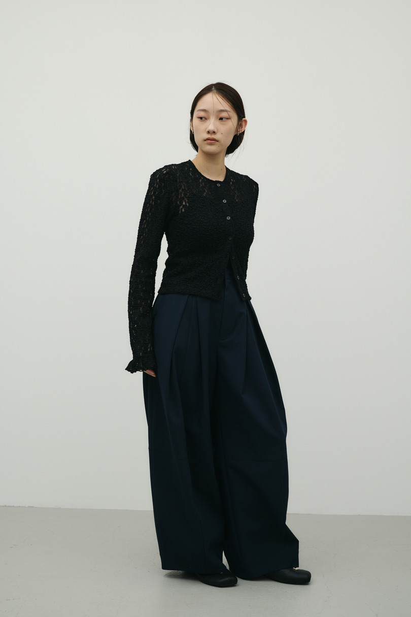 タックショルダーレースカーデ 詳細画像 BLK 4