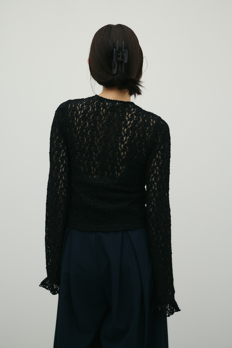 タックショルダーレースカーデ 詳細画像 BLK 9