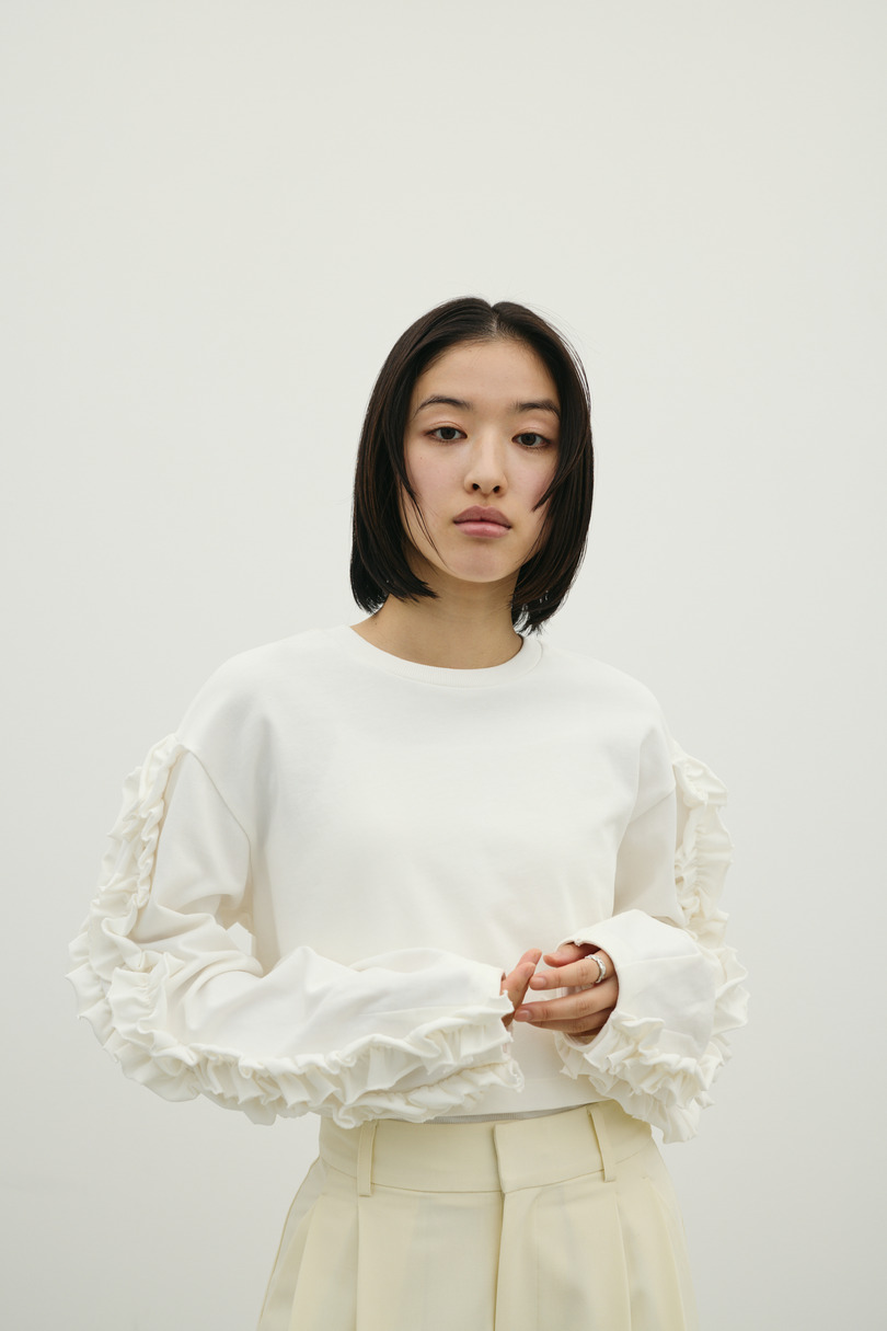 フリルスリーブカットトップ 詳細画像 WHT 5