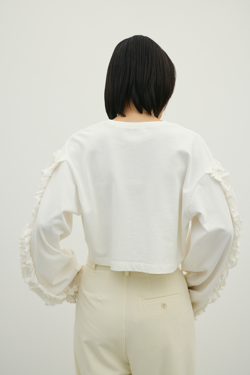 フリルスリーブカットトップ 詳細画像 WHT 8