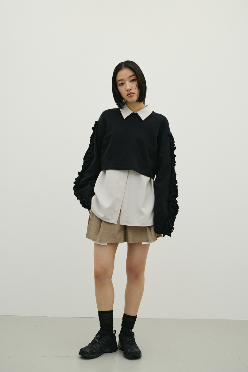 フリルスリーブカットトップ 詳細画像 BLK 2
