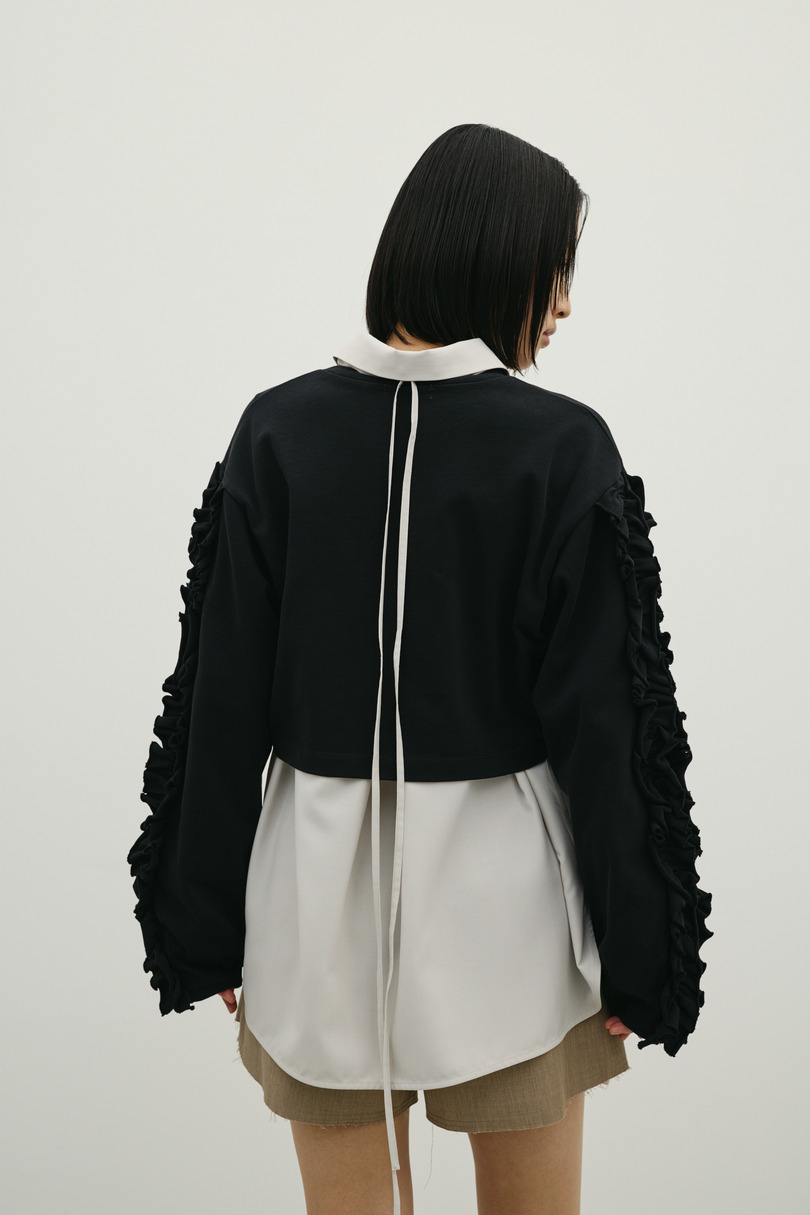 フリルスリーブカットトップ 詳細画像 BLK 9