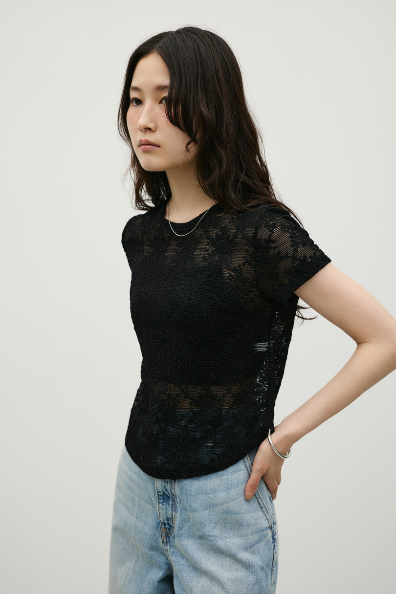 ジャガードレースカットトップ 詳細画像 BLK 4