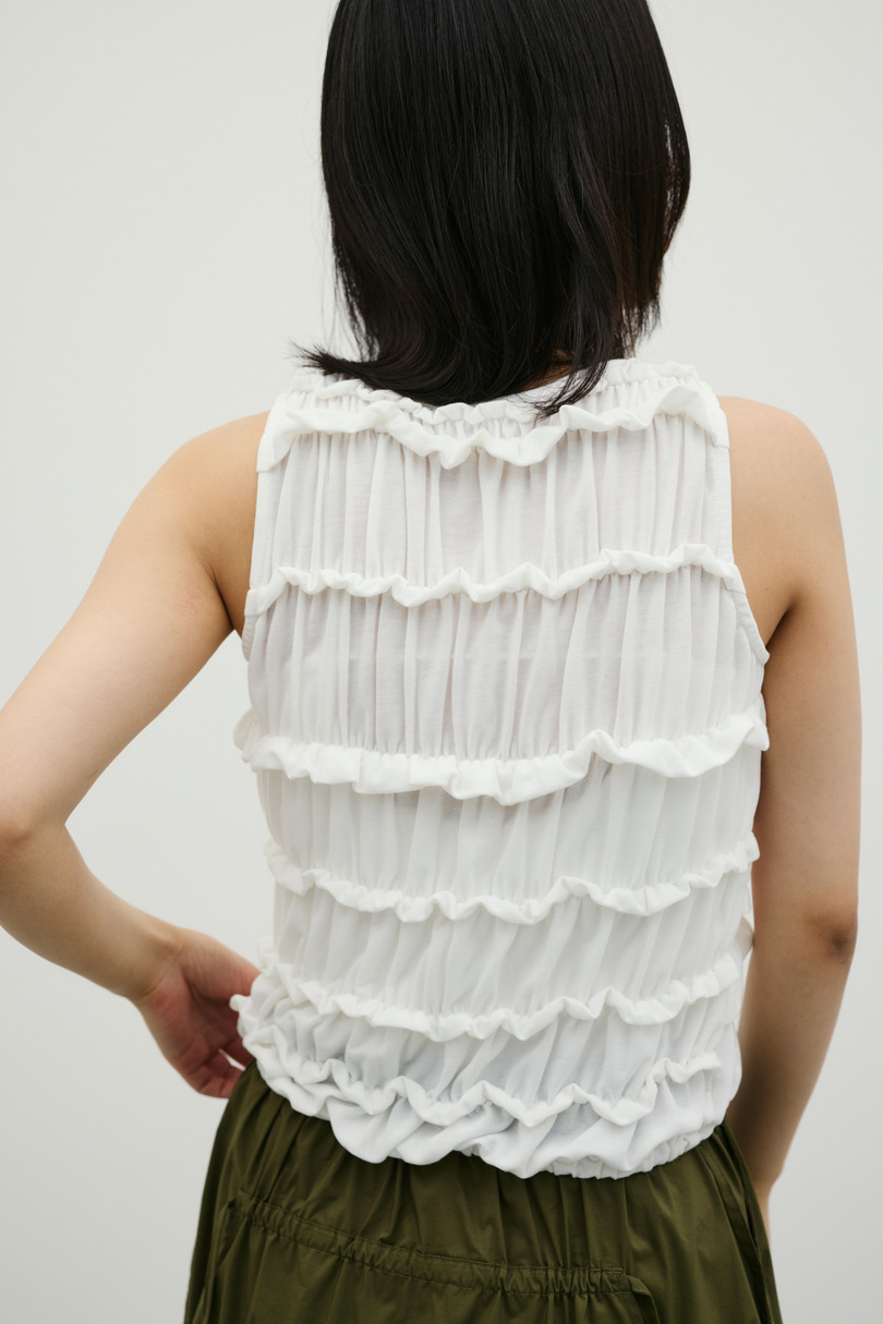 ティアードギャザータンクトップ 詳細画像 WHT 6