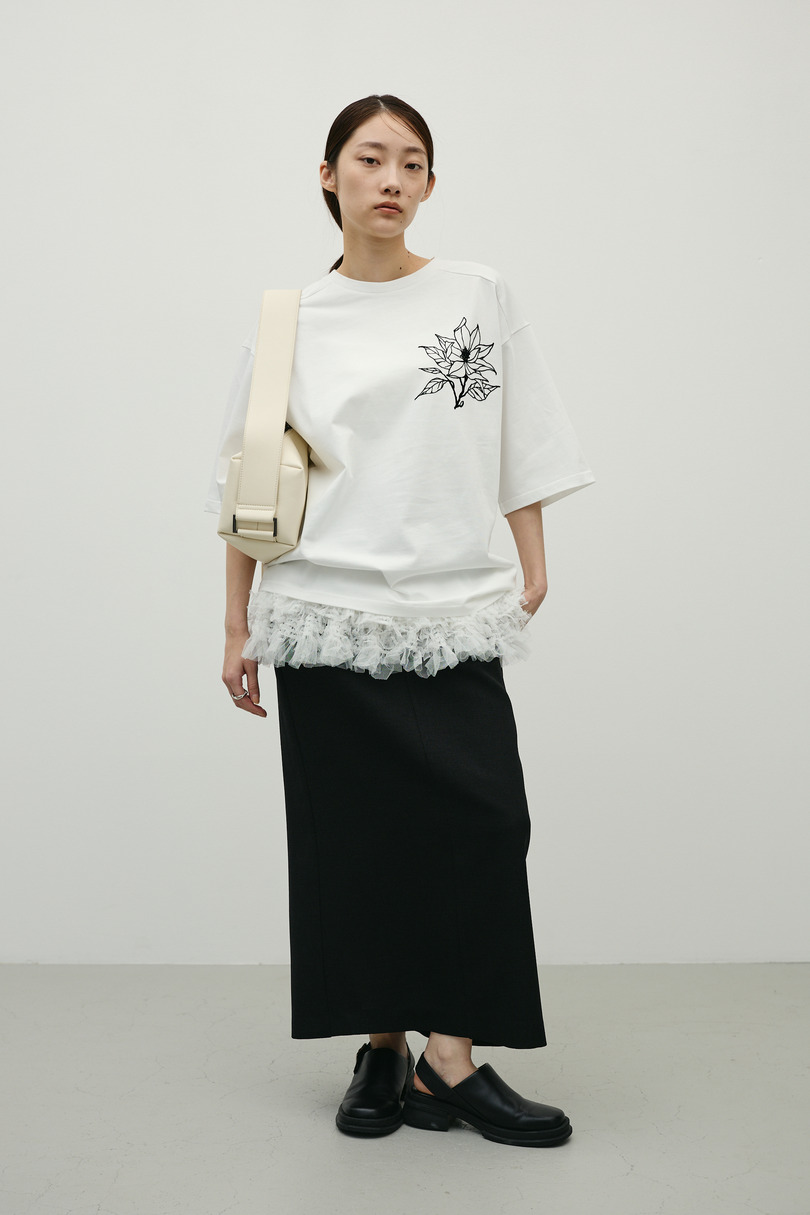 フロッキープリントフラワーT