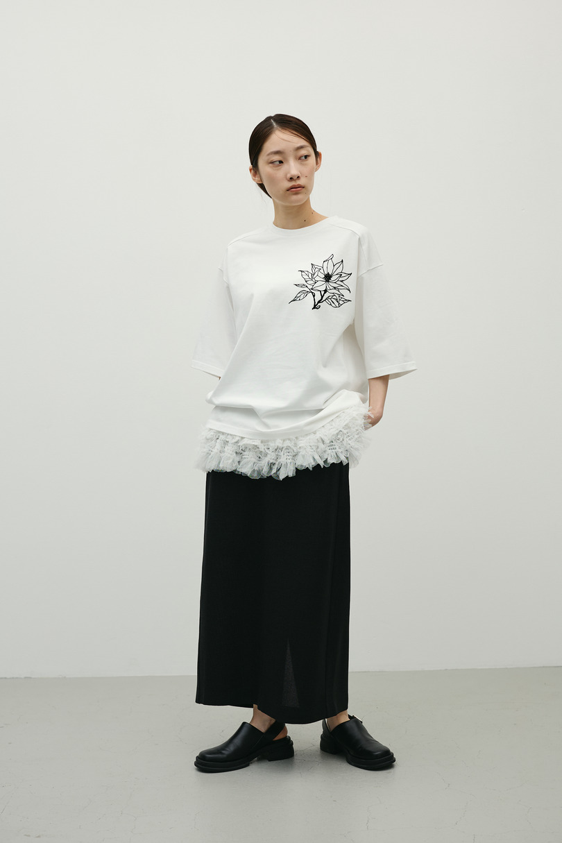 フロッキープリントフラワーT 詳細画像 WHT 3