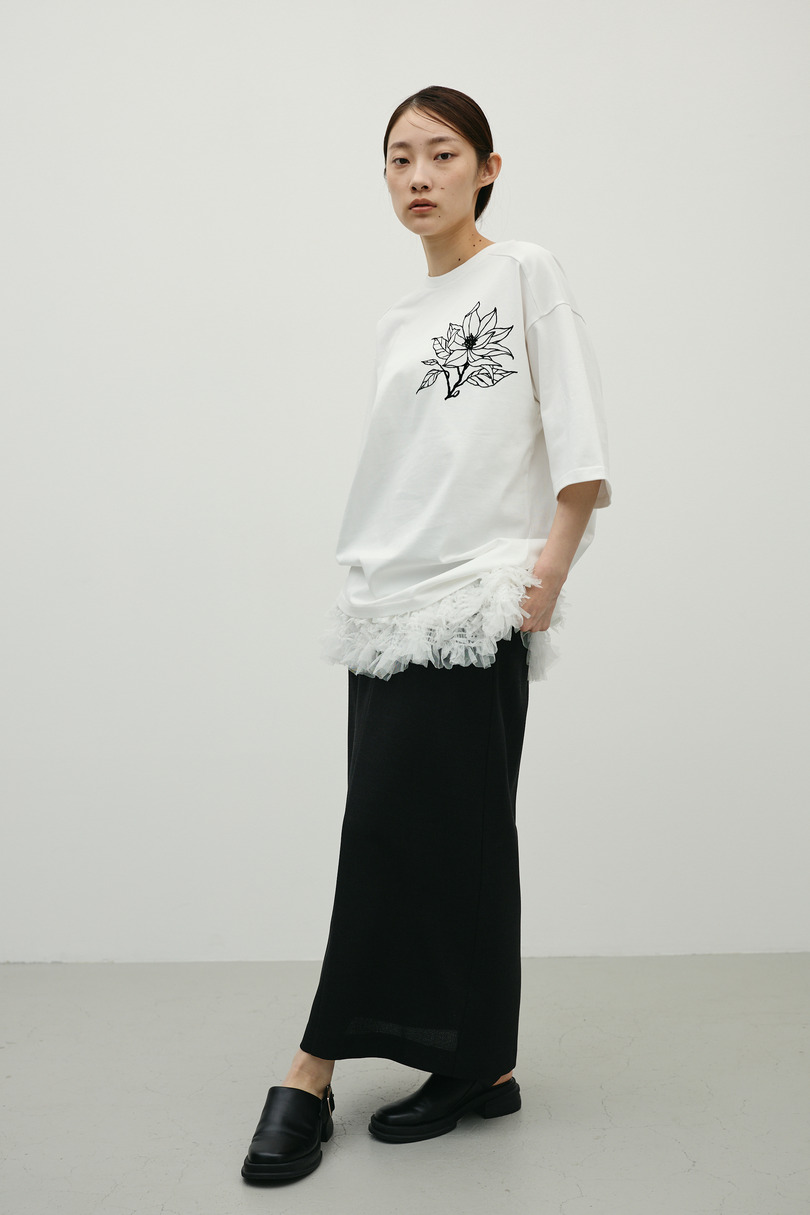 フロッキープリントフラワーT 詳細画像 WHT 4