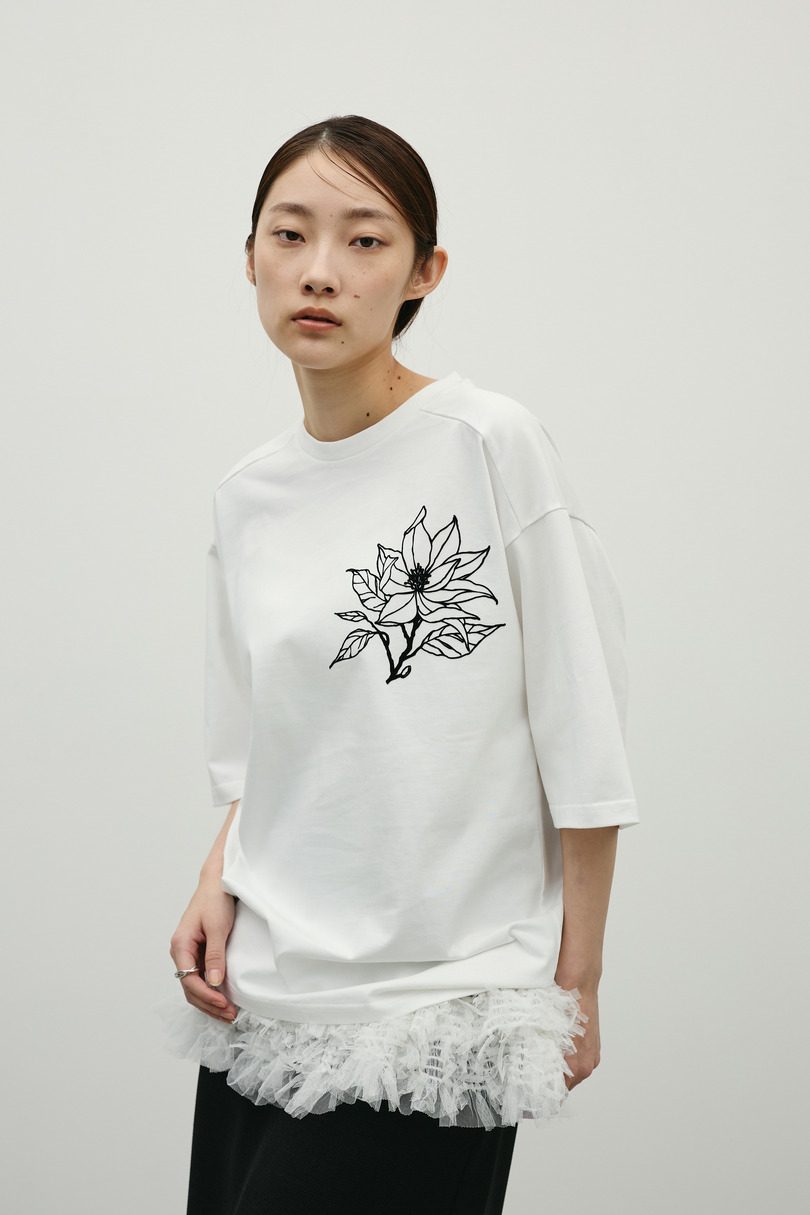 フロッキープリントフラワーT 詳細画像 WHT 5