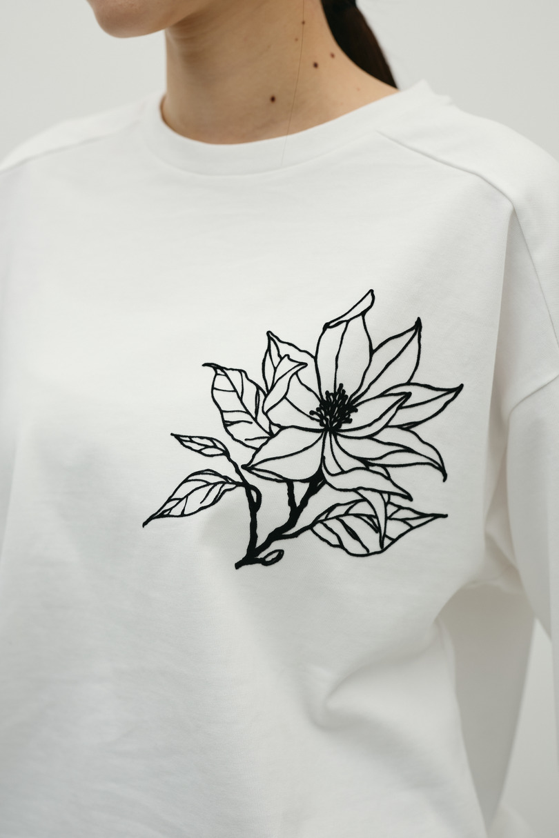 フロッキープリントフラワーT 詳細画像 WHT 9