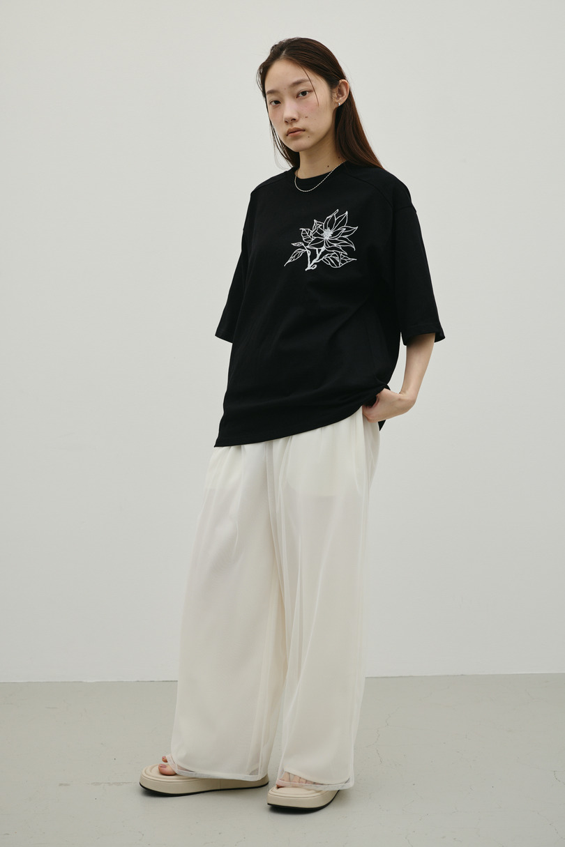 フロッキープリントフラワーT