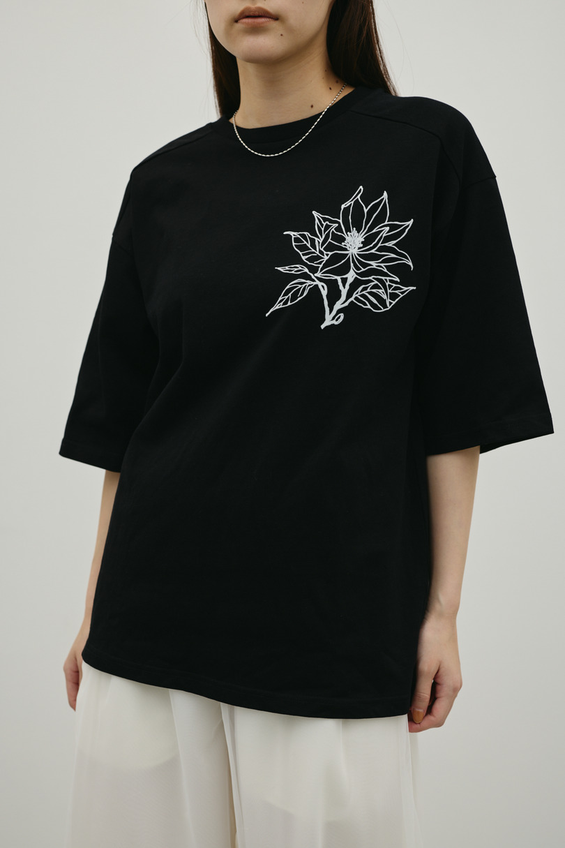 フロッキープリントフラワーT 詳細画像 BLK 5