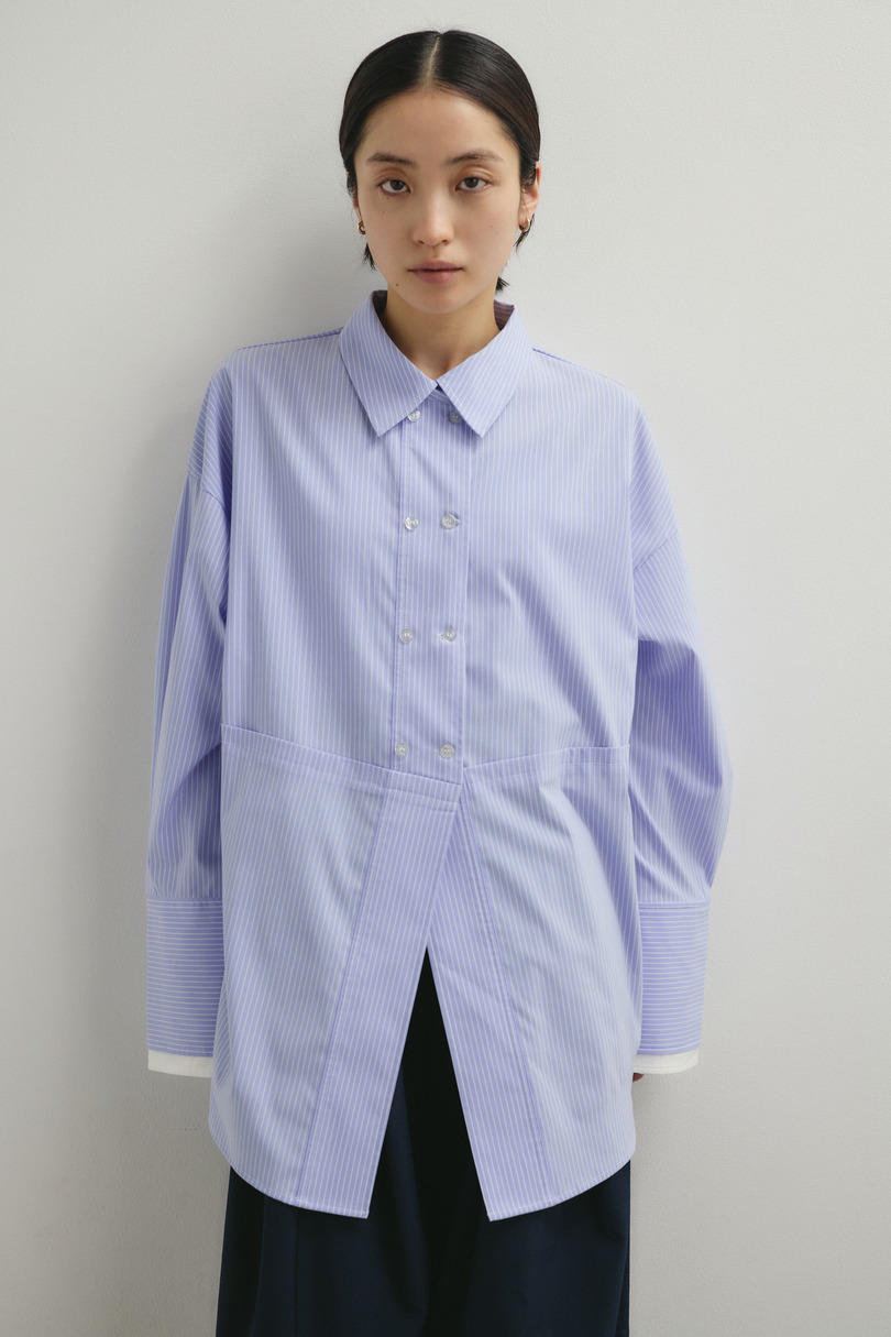 カッティングレイヤードカフスシャツ 詳細画像 柄BLU 4