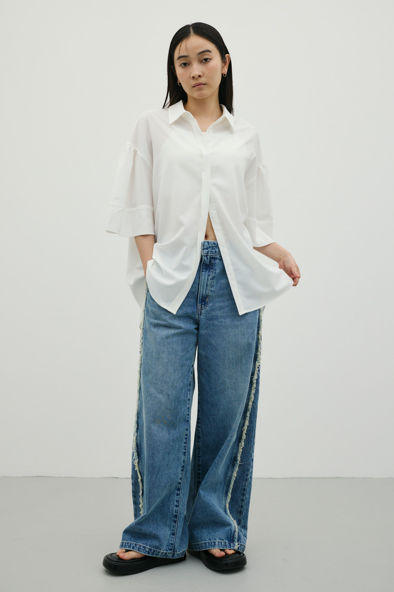 ニュアンスギャザースリーブシャツ