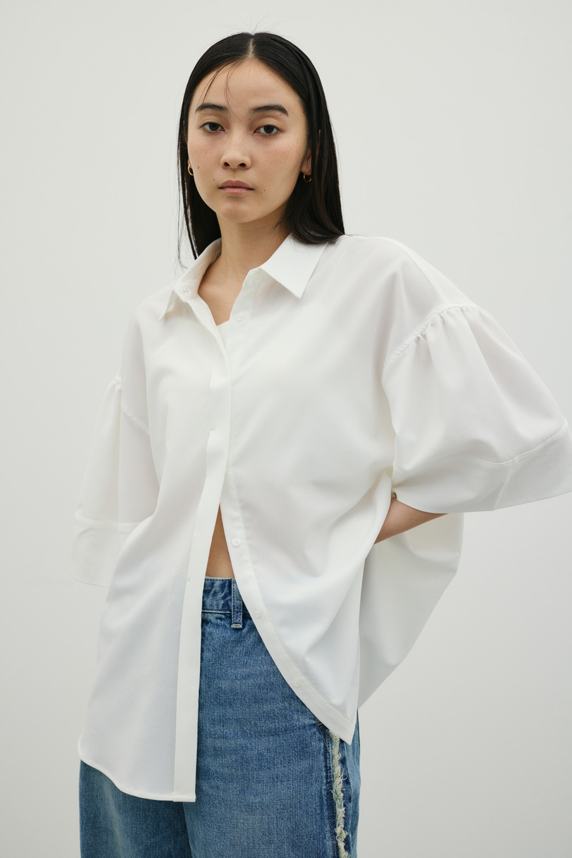 ニュアンスギャザースリーブシャツ 詳細画像 WHT 2