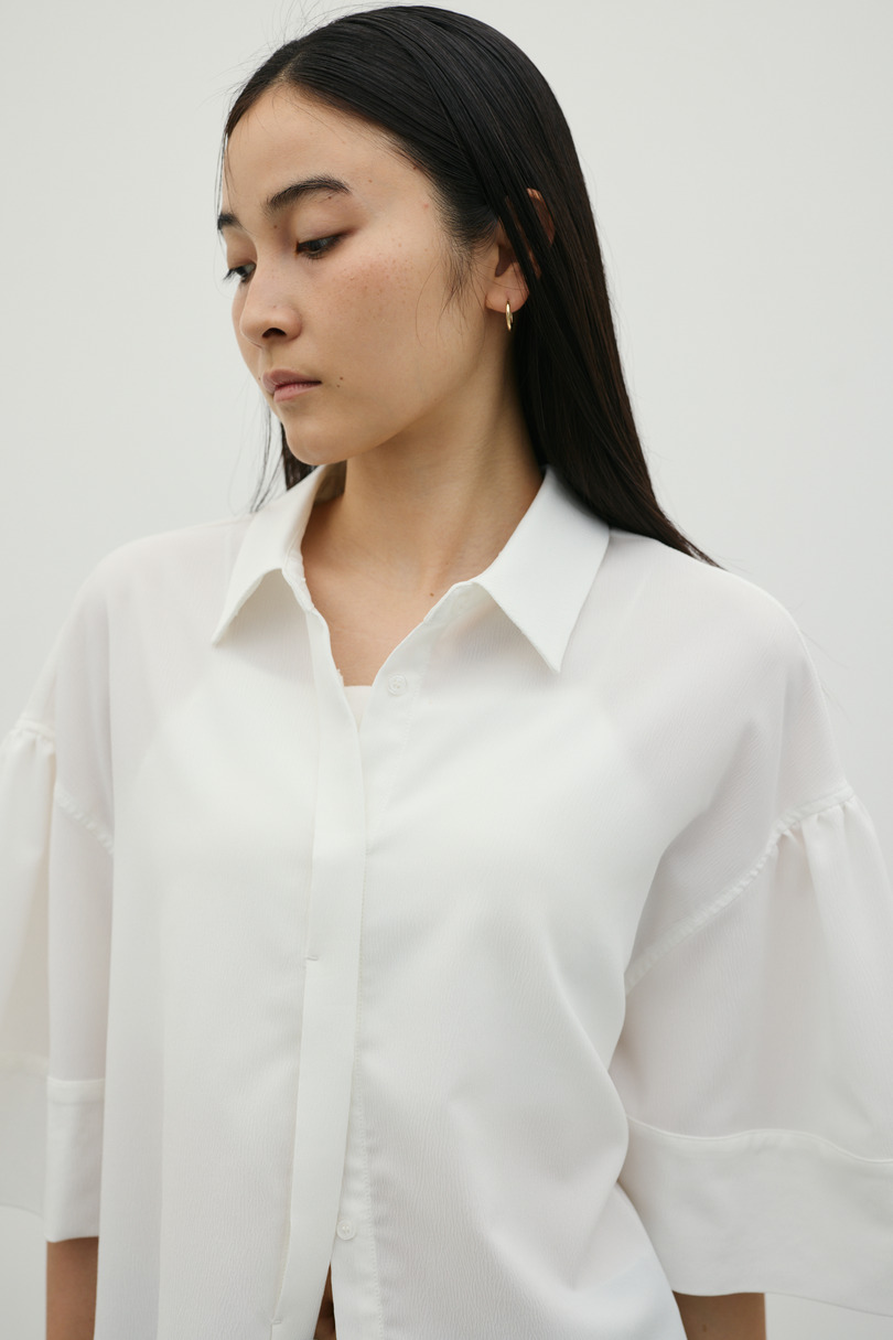 ニュアンスギャザースリーブシャツ 詳細画像 WHT 4