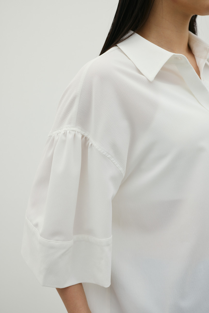 ニュアンスギャザースリーブシャツ 詳細画像 WHT 5