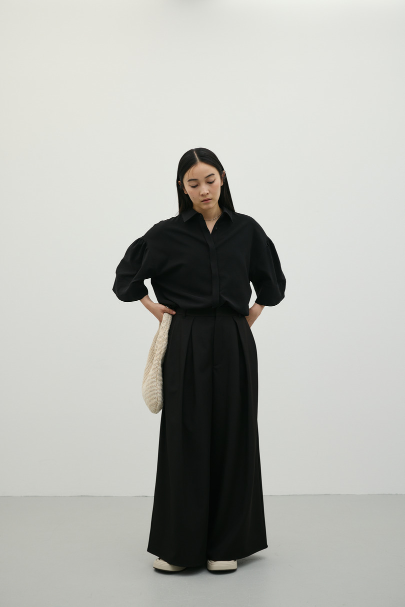 ニュアンスギャザースリーブシャツ 詳細画像 BLK 2