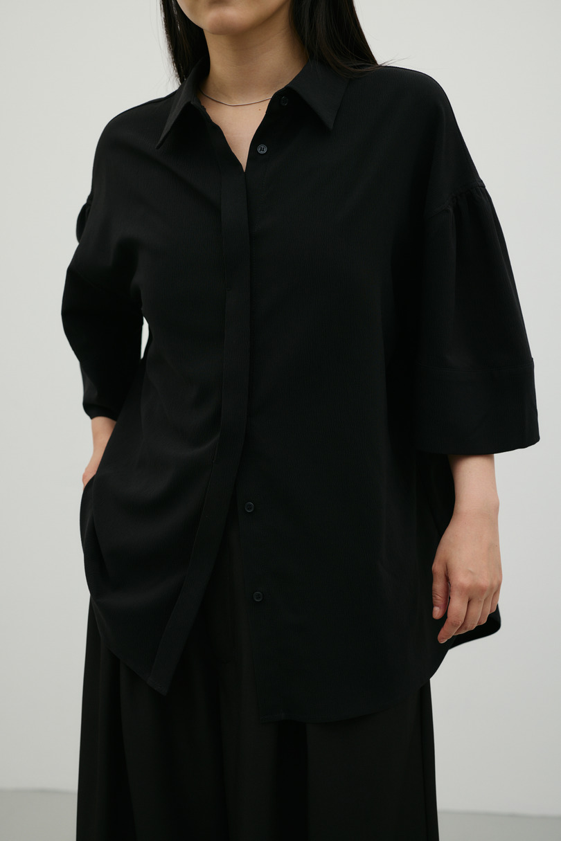 ニュアンスギャザースリーブシャツ 詳細画像 BLK 3