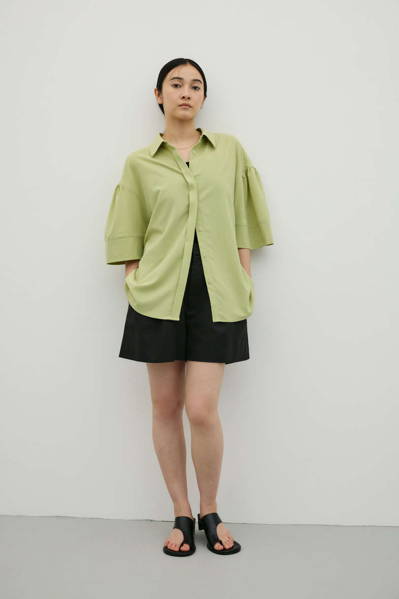 ニュアンスギャザースリーブシャツ 詳細画像 GRN 2