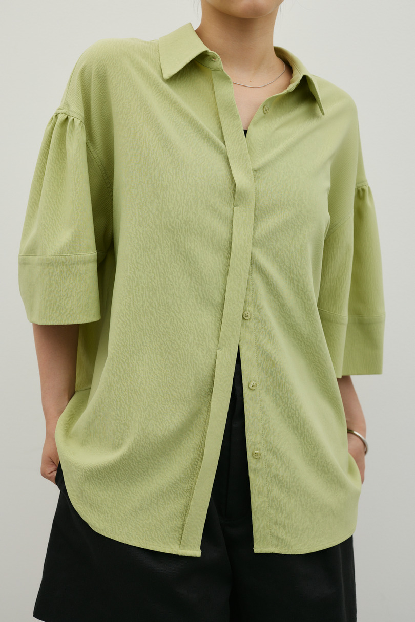 ニュアンスギャザースリーブシャツ 詳細画像 GRN 3