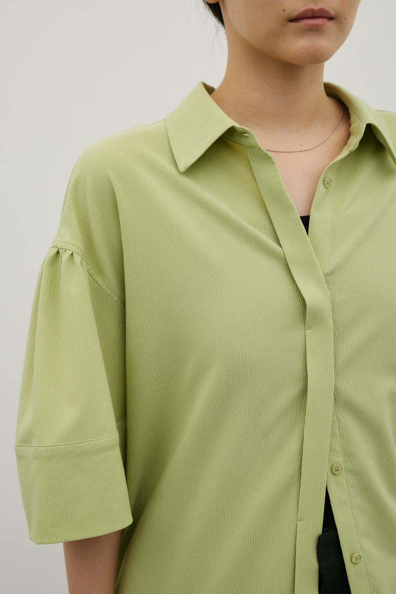 ニュアンスギャザースリーブシャツ 詳細画像 GRN 4