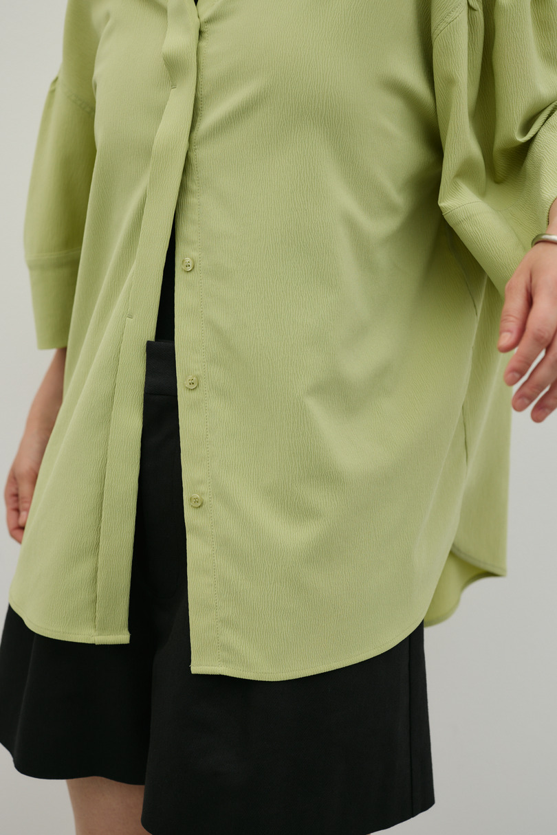 ニュアンスギャザースリーブシャツ 詳細画像 GRN 5