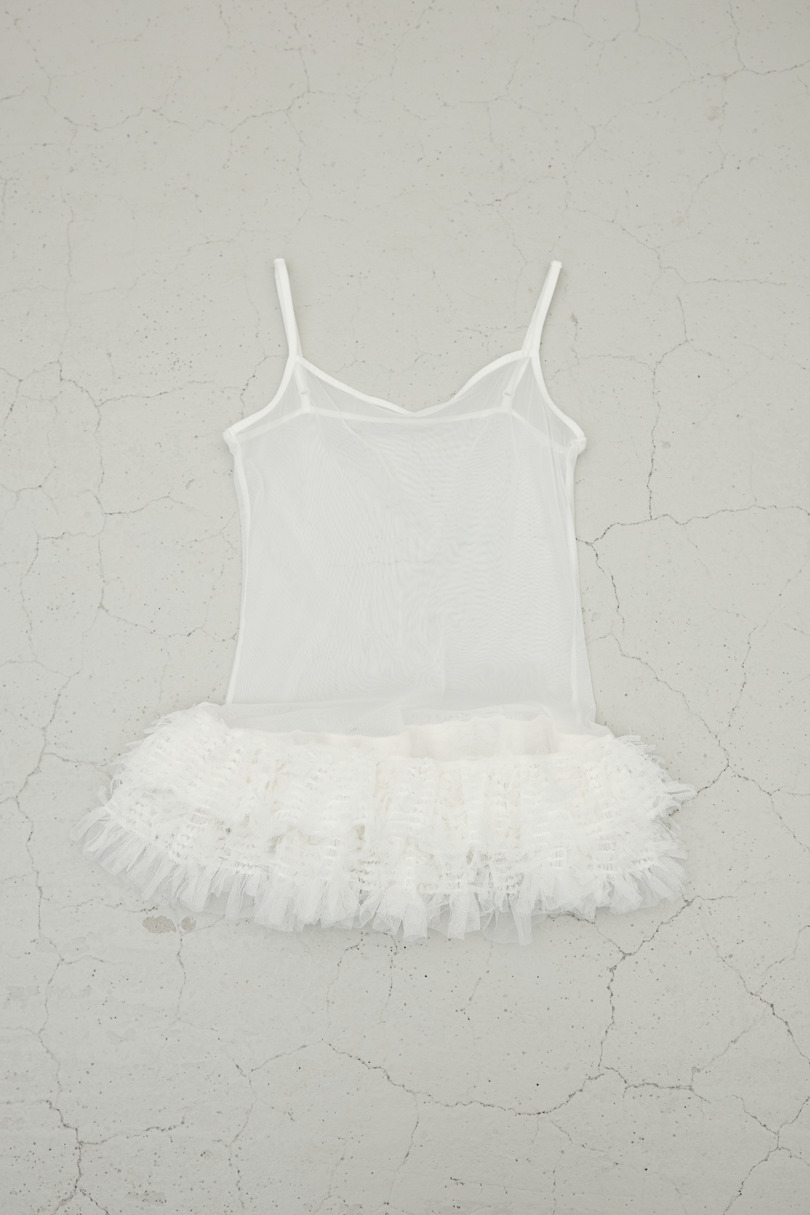 チュールレイヤードキャミソール 詳細画像 WHT 7
