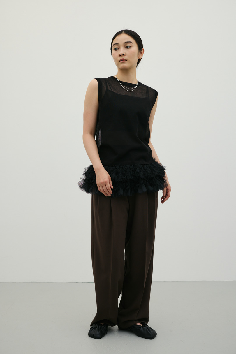 チュールレイヤードキャミソール