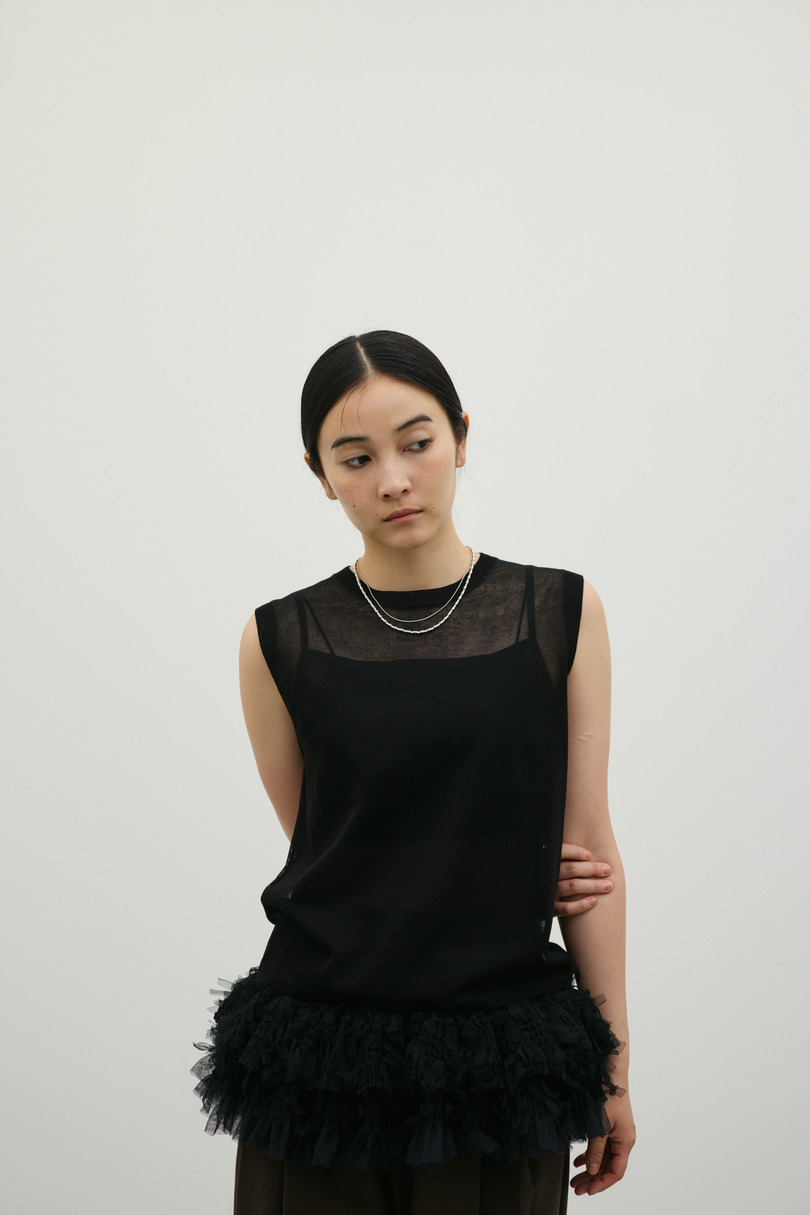 チュールレイヤードキャミソール 詳細画像 BLK 2