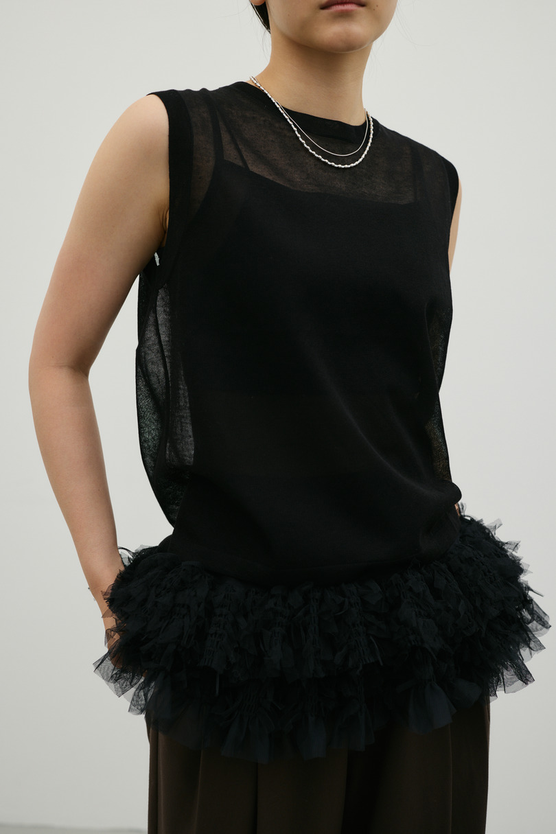 チュールレイヤードキャミソール 詳細画像 BLK 3