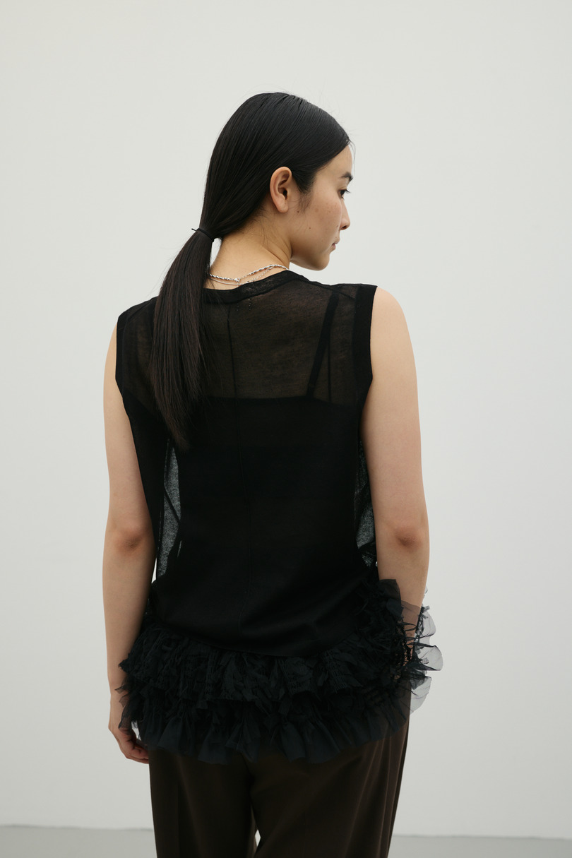 チュールレイヤードキャミソール 詳細画像 BLK 4