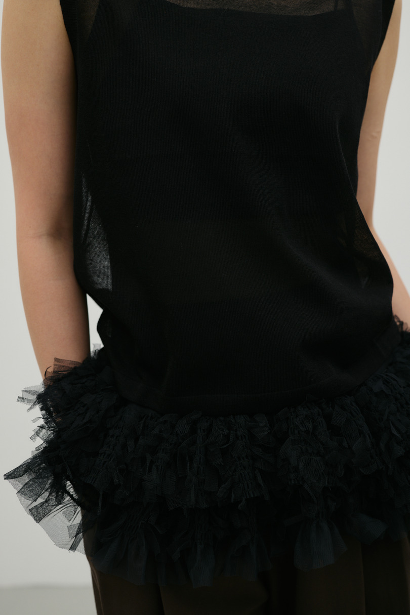 チュールレイヤードキャミソール 詳細画像 BLK 5