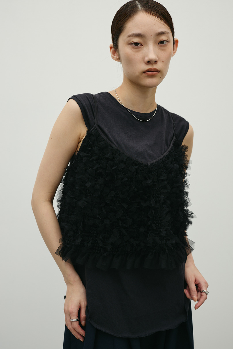 チュールフリルキャミ 詳細画像 BLK 5