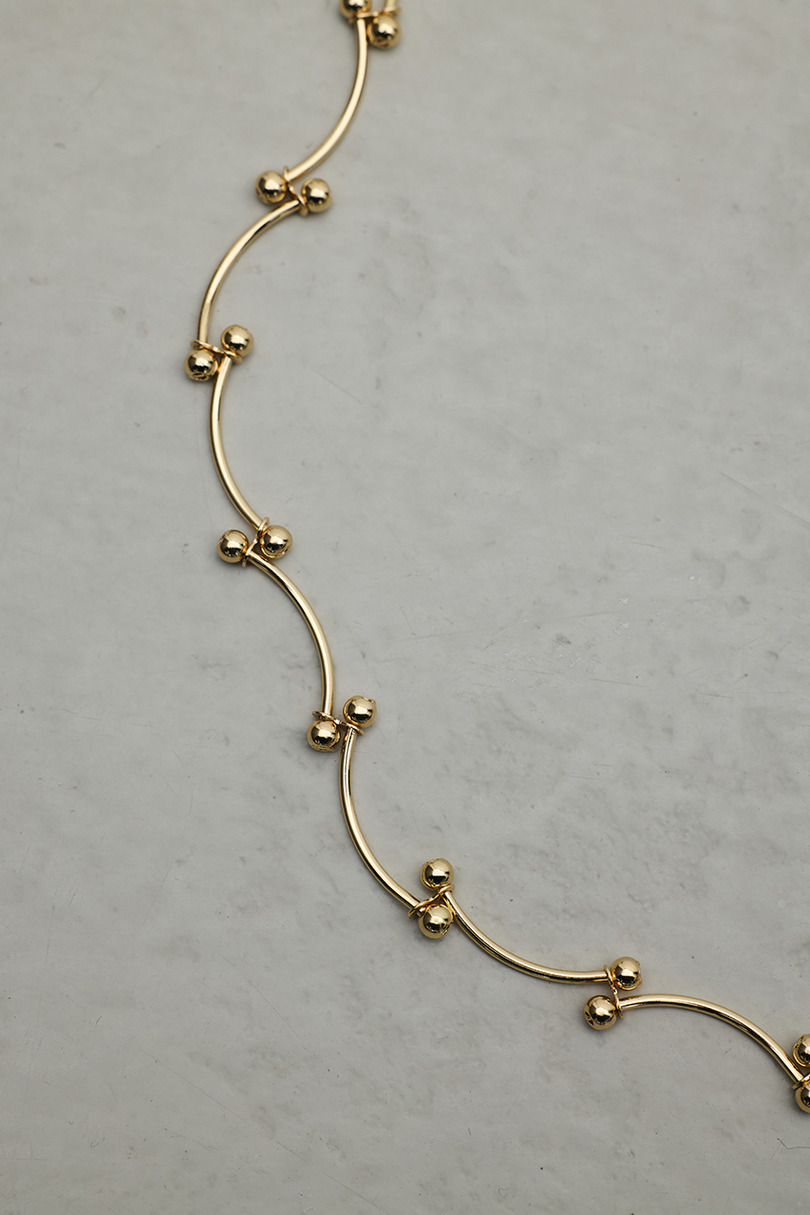 ウェーブデザインチェーンネックレス 詳細画像 GLD 5