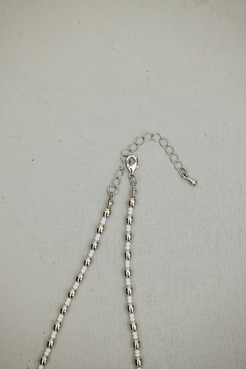 シルバードットビーズネックレス 詳細画像 WHT 4
