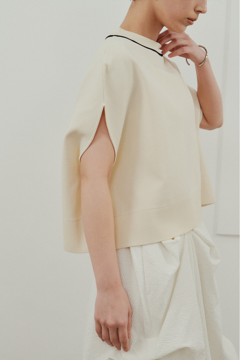 パイピングニットトップ 詳細画像 WHT 10