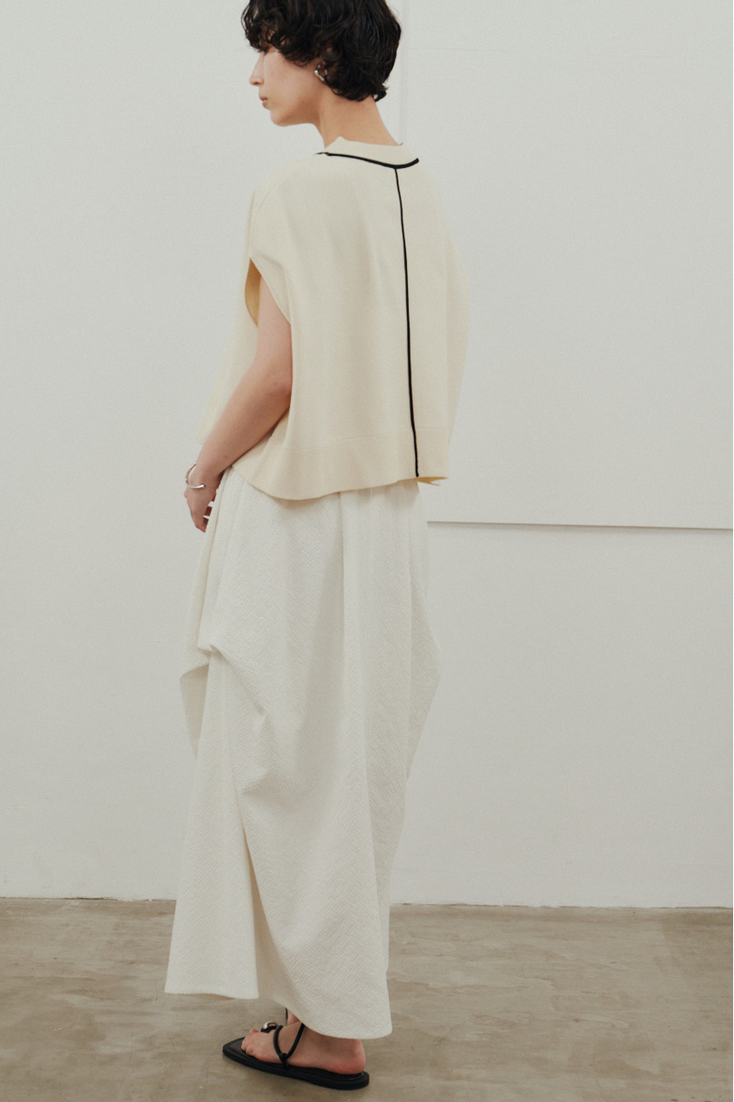 パイピングニットトップ 詳細画像 WHT 5