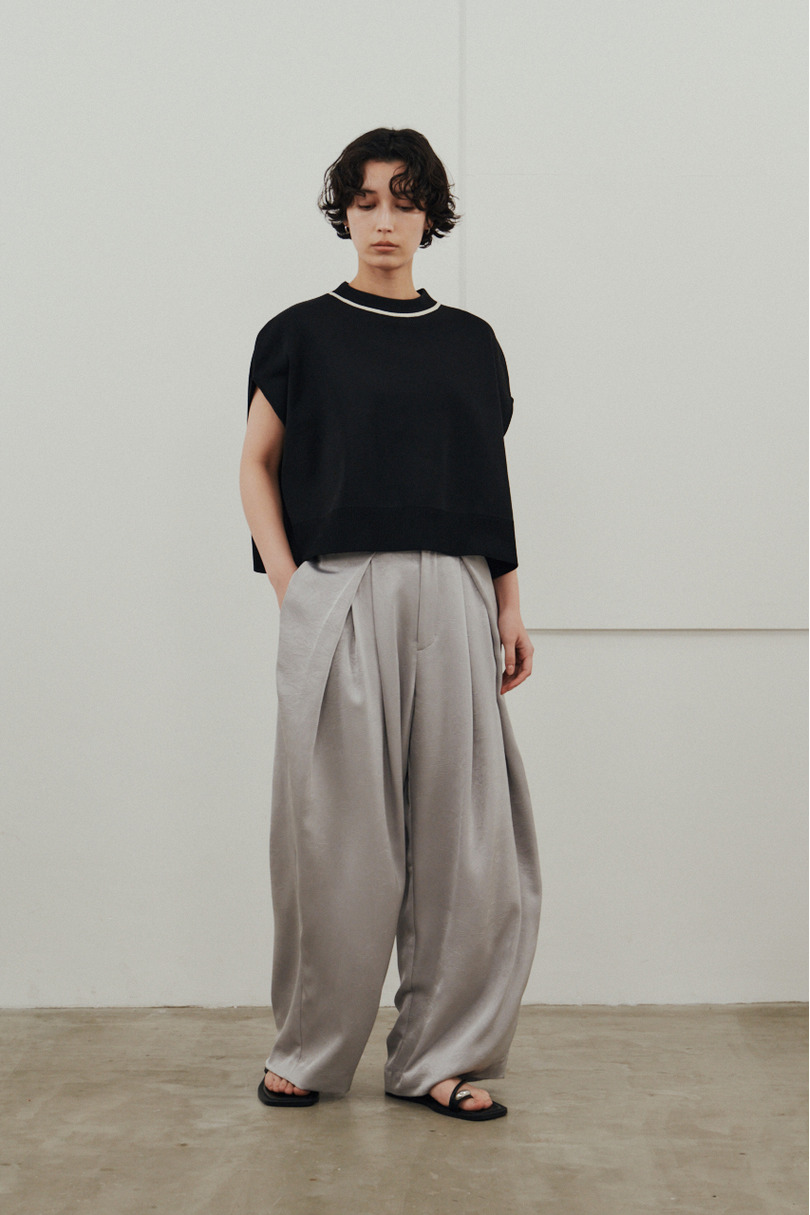 パイピングニットトップ 詳細画像 BLK 2