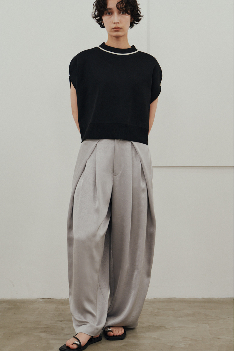 パイピングニットトップ 詳細画像 BLK 3