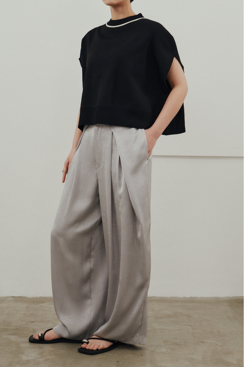 パイピングニットトップ 詳細画像 BLK 4