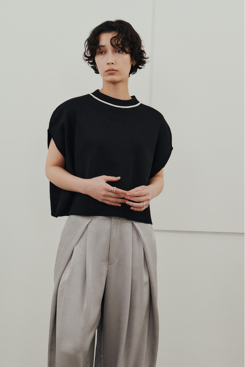 パイピングニットトップ 詳細画像 BLK 6