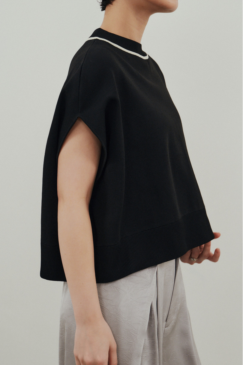 パイピングニットトップ 詳細画像 BLK 9