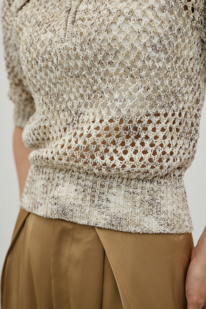 クロシェミックスニットポロ 詳細画像 WHT 6